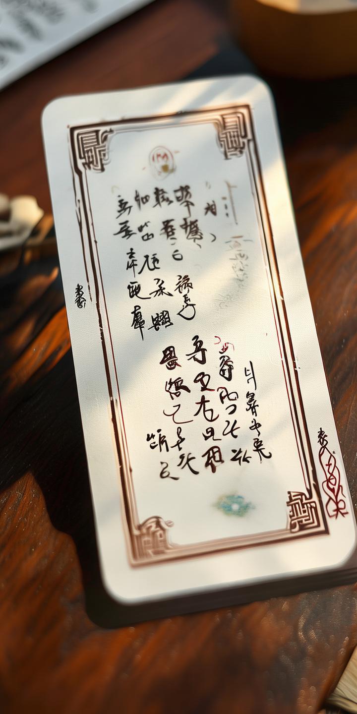 Design me a prediction card with the Stolle company logo on it, a Chinese-style frame, a wish written in Chinese font, a Chinese snake icon, and everything done in traditional Chinese colors. created by AI