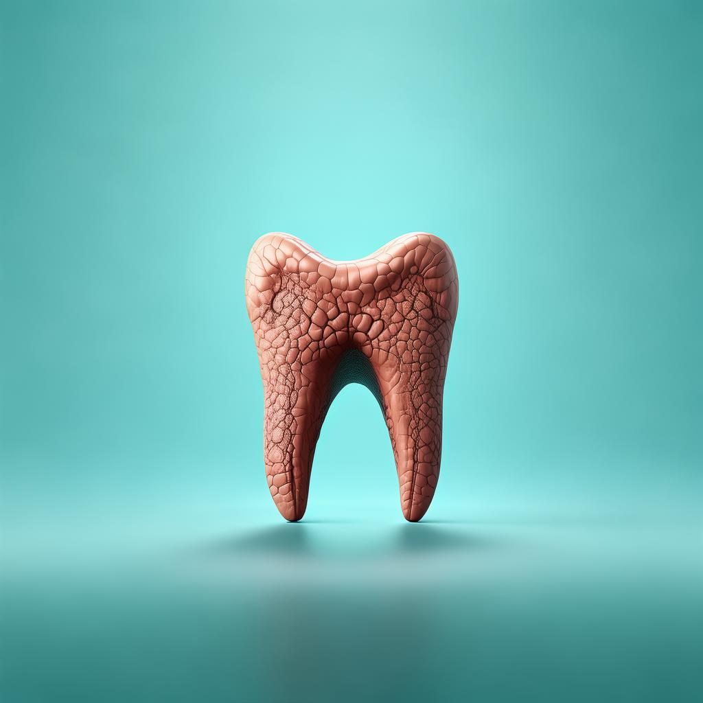 Show me the roots of a tooth with a turquoise background. created by AI