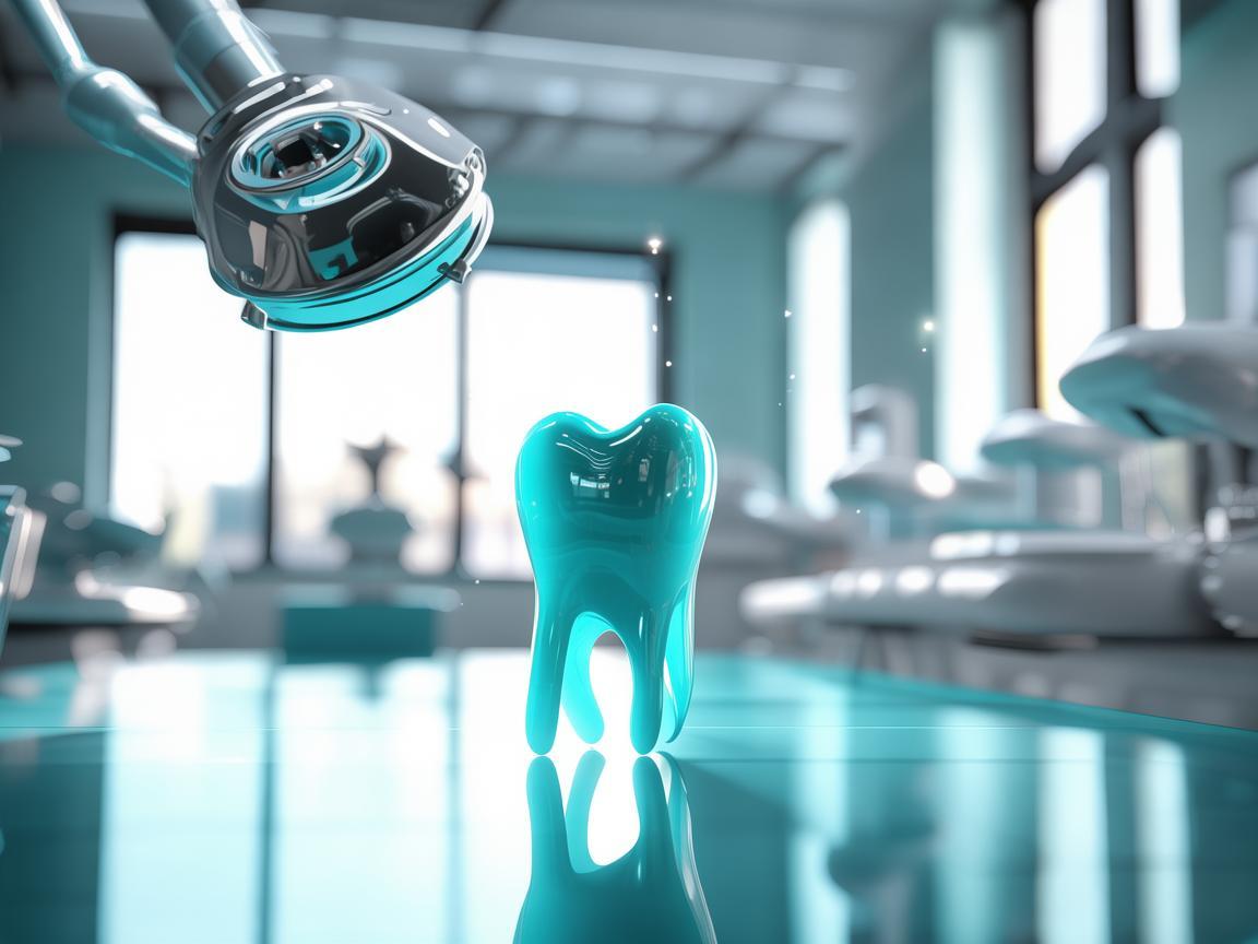 Show a turquoise tooth. created by AI