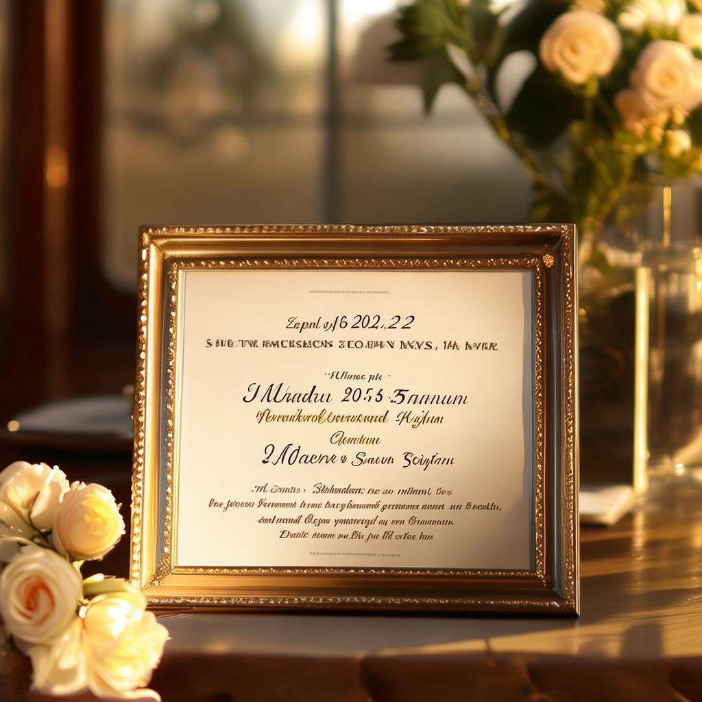 Please make a wedding invitation for me with below details
Wednesday, , 2025 16 April
Ghurchari..................................2.00 p.m.
Departure of Barat.....................3.00 p.m.
Venue: UV Club
Meerut By-pass Road,
NH-58, Meerut
Smt. Madhu Saini
(W/o Late Sh. Balwant Singh Saini)
solicits your gracious presence & blessings on the
auspicious occasion of the Wedding Ceremony of her grandson
Shantanu (Sunny)
(S/o Smt. Himanshi & Sh. Baljit Saini)
with
Gunjan (Sangeeta)
(D/o Smt. Babita Devi & Sh. Sukhpal Saini, Meerut)
as per the programme
Text should be clearly visible created by AI