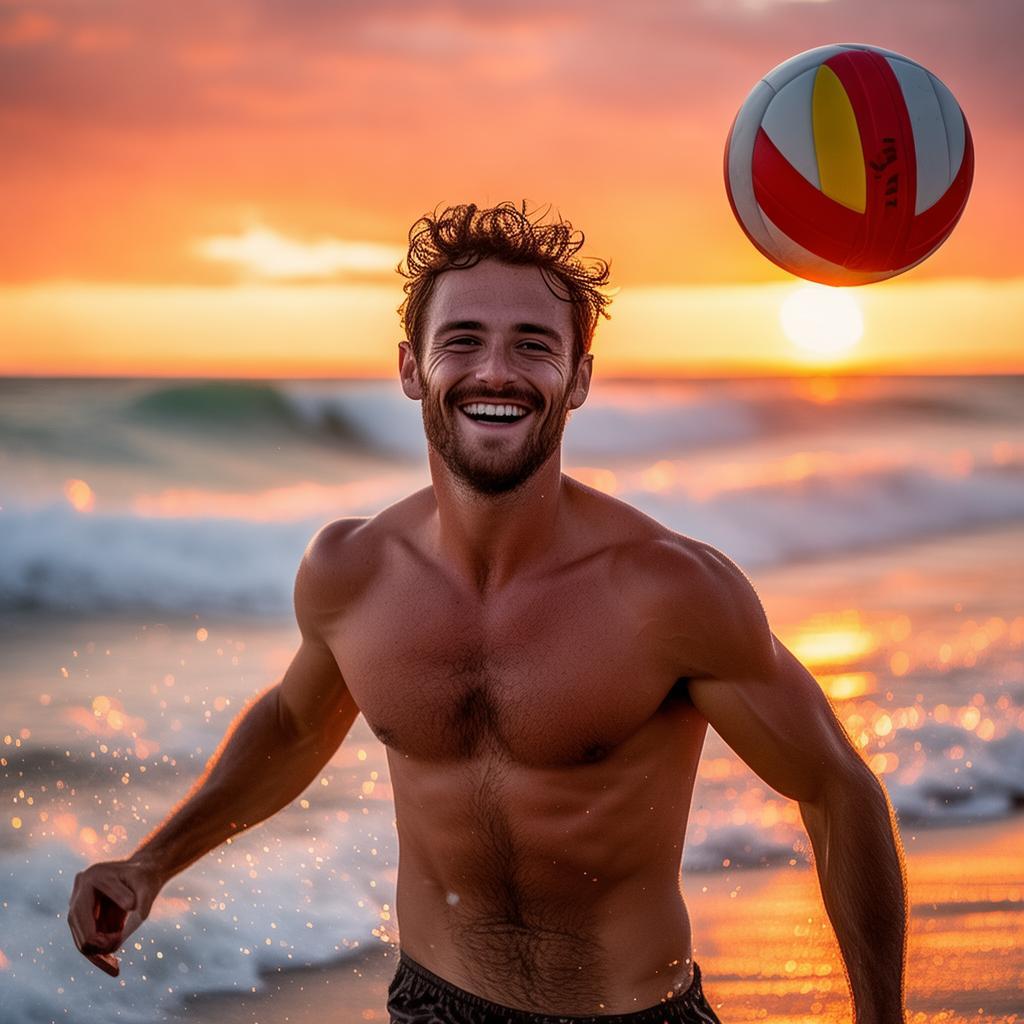 homem jogando beach tenis na praia created by AI