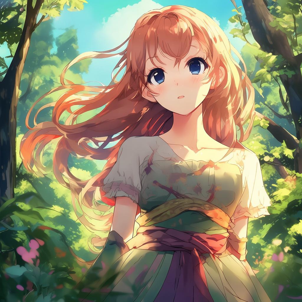 a girl in the Ghibli style created by AI