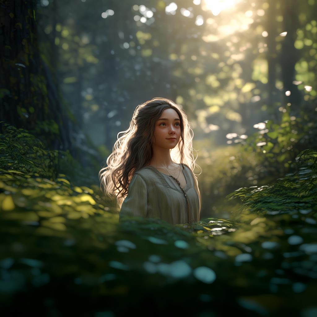 a girl in the Ghibli style created by AI