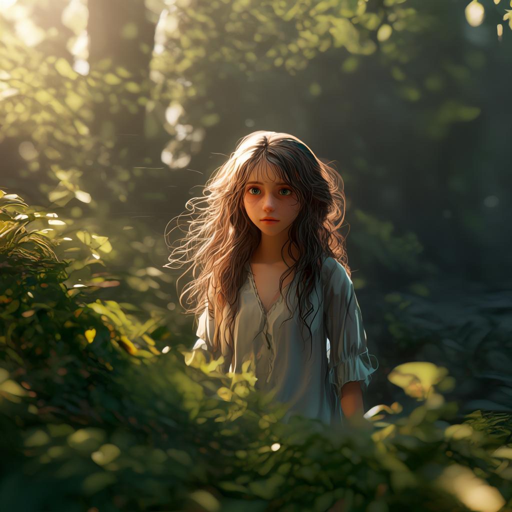 a girl in the Ghibli style created by AI