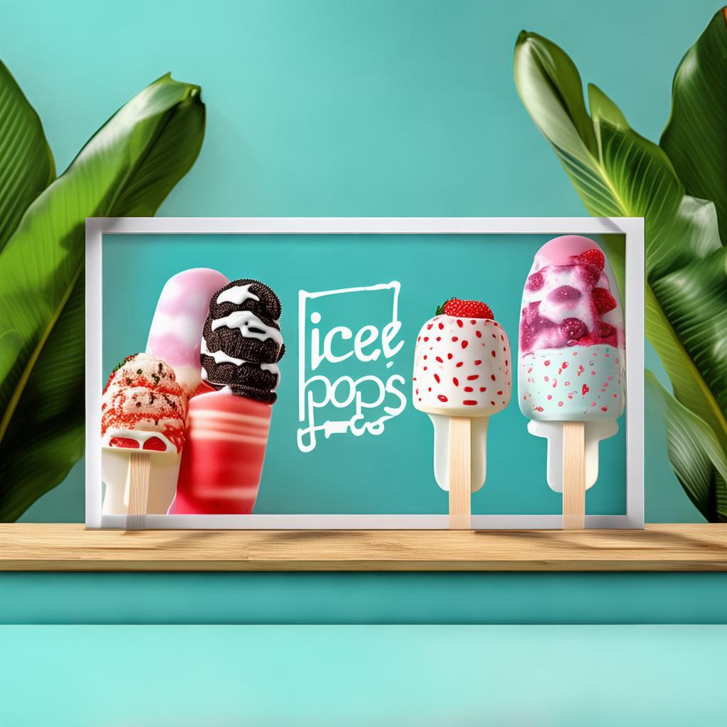 create a tabloide design for an ice cream pops store in Mexico , the colores of the brand are blue turquoise and white, the letter is Didot fine and elegant, our flavors favorites are oreo, strawberry and yogurt with berries , we are going to use it for print as a poster to show the product in restaurantes and win the choice of desserts
created by AI