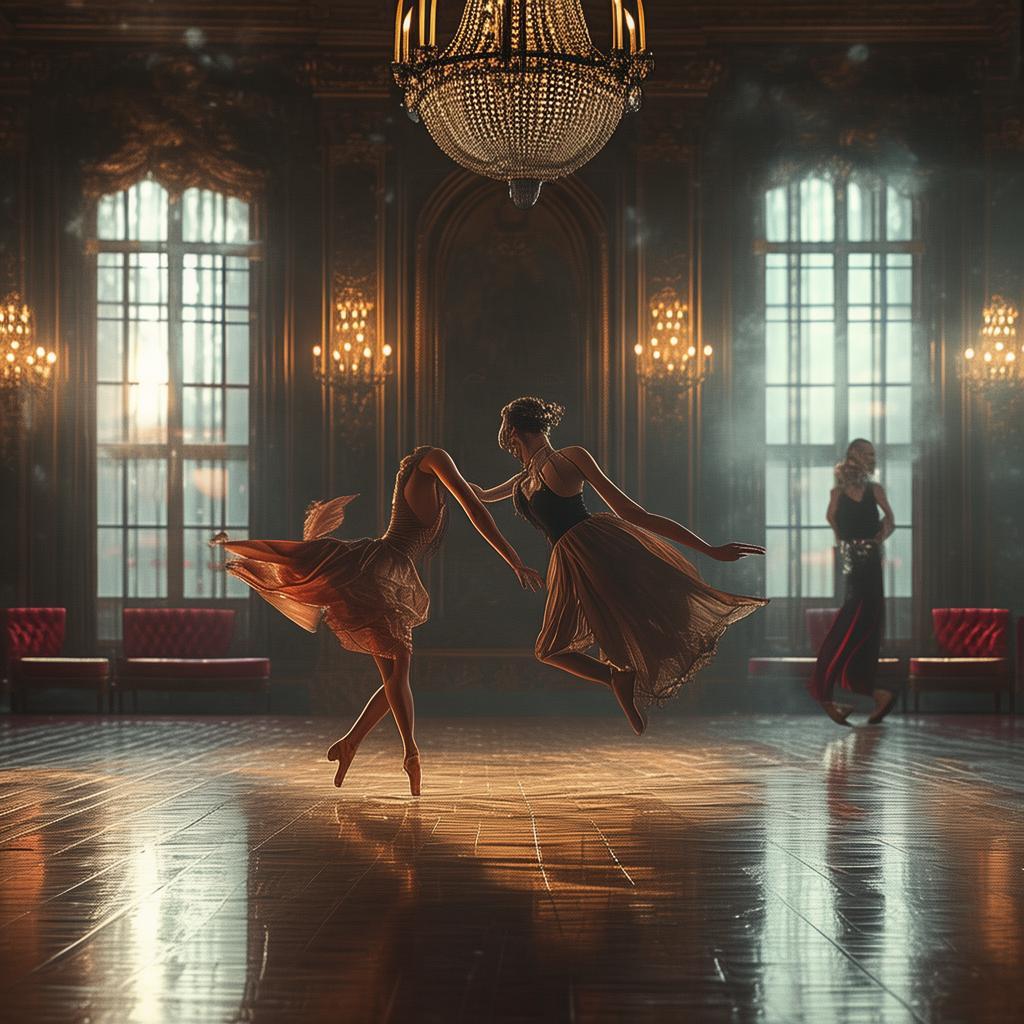 a cuple dancing with no facial expressions 

 created by AI