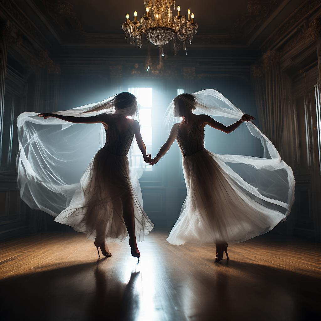 a couple dancing  no facial expressions 

 created by AI