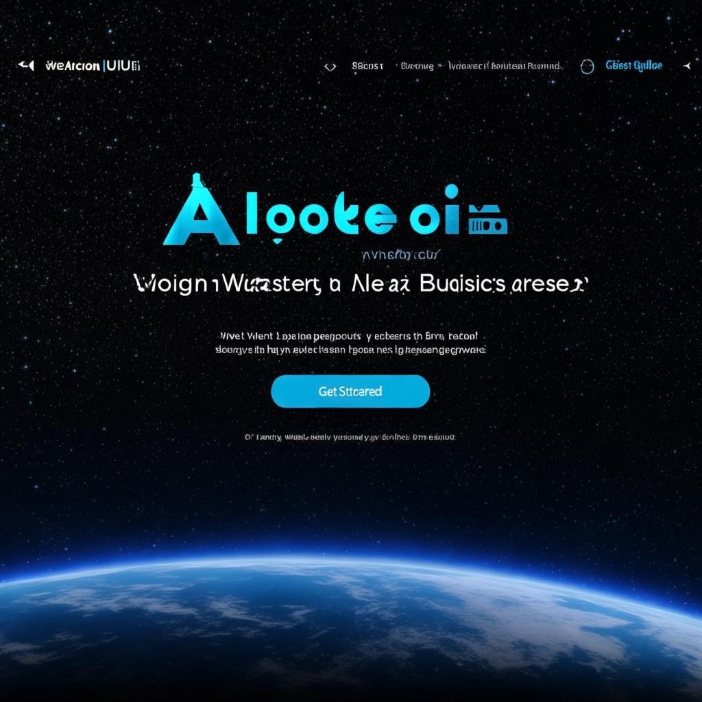 Design a modern, animated website hero section similar to a UI/UX agency site.
Style: Futuristic, cosmic, premium feel (dark background with stars, glowing earth-style horizon in center).
Theme colors: Deep space black and dark blue with glowing blue accents.
Font: Clean, bold sans-serif for main headings, minimal subtext font for paragraphs.
Elements:
• Logo top-left: “Arise UI” (A in blue, rest white)
• Top nav bar (sticky): Home, Works, Blogs, Timeline, Waitlist, All Pages (dropdown), and a glowing “Contact Us” button on the top-right.
• Hero tagline (top): “We design websites that matter, users can’t resist” with a small arrow icon.
• Main heading (centered, large white font): “Design That Powers Real Business Growth”
• Subheading: “Elevating brands through innovative and engaging web solutions.”
• CTA Button (center): “Get Started” (blue gradient glow)
• Availability note: “✅ 2 Spots Available” right below the button
Layout: Full screen, animated glowing planet/horizon as background, slight scroll animation
Vibe: Clean, professional but visually futuristic and engaging. created by AI
