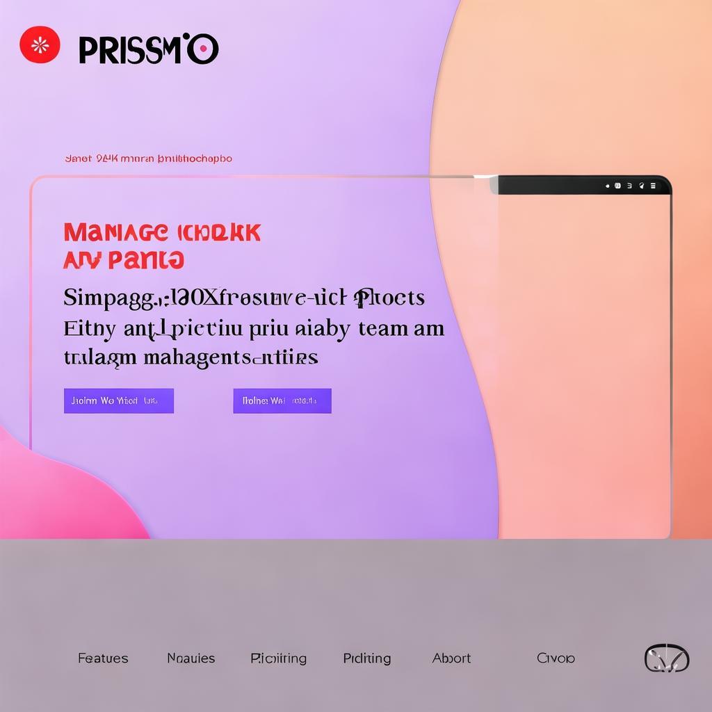 Build a clean and modern SaaS landing page for a task management tool, styled exactly like the “Prismo” example.
Layout & Theme:
• Soft pastel gradient background (left: light purple/pink, right: peach/orange) with a subtle texture
• Hero section centered
• Black logo top-left: “Prismo” with a minimalist flower-like icon
• Navigation bar top-right: Home, Features, Pricing, About, Comparison
• CTA buttons: “Join Waitlist” (outlined), “Contact Us” (black fill)
Hero Content:
• Top small label: “200K+ Projects Managed Daily with Prismo” (red/purple text)
• Bold heading: “Task Management Made Simple and Powerful”
• Subheading: “Boost productivity with seamless task and team management.”
• CTA: “Join Waitlist” (black button, center)
• Rating below CTA: ⭐⭐⭐⭐⭐ “4.9 rating based on 300k users” (Google-style star rating with bold count)
Hero Visual:
• Screenshot of task manager UI in browser frame with tabs, filters, project list. (Use a fake one if needed. Style it like Notion/Trello/Linear UI)
Style Guide:
• Font: Clean, modern sans-serif (like Inter or SF Pro)
• Design: Spaced out, minimal, clean white space
• Vibe: Friendly, trust-building, smooth gradients, light-themed SaaS created by AI