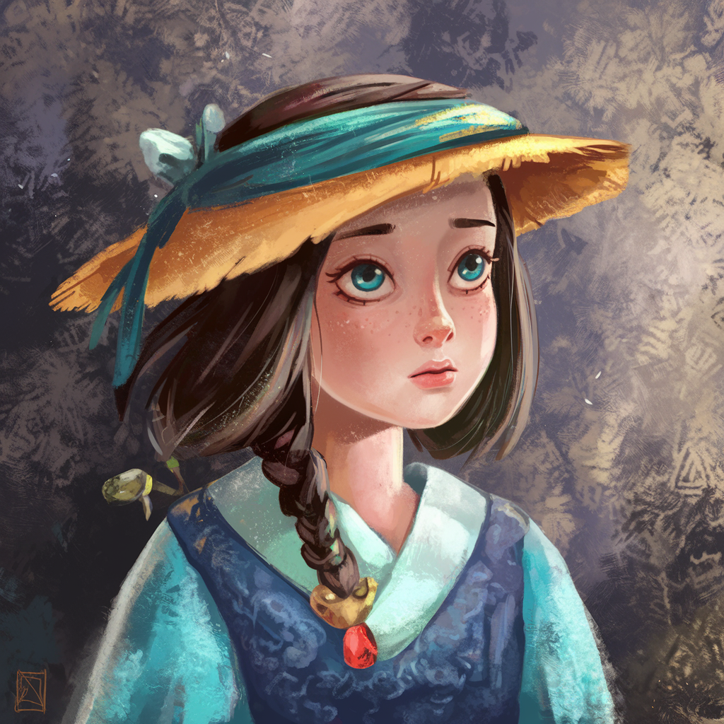 a girl in the Ghibli style created by AI