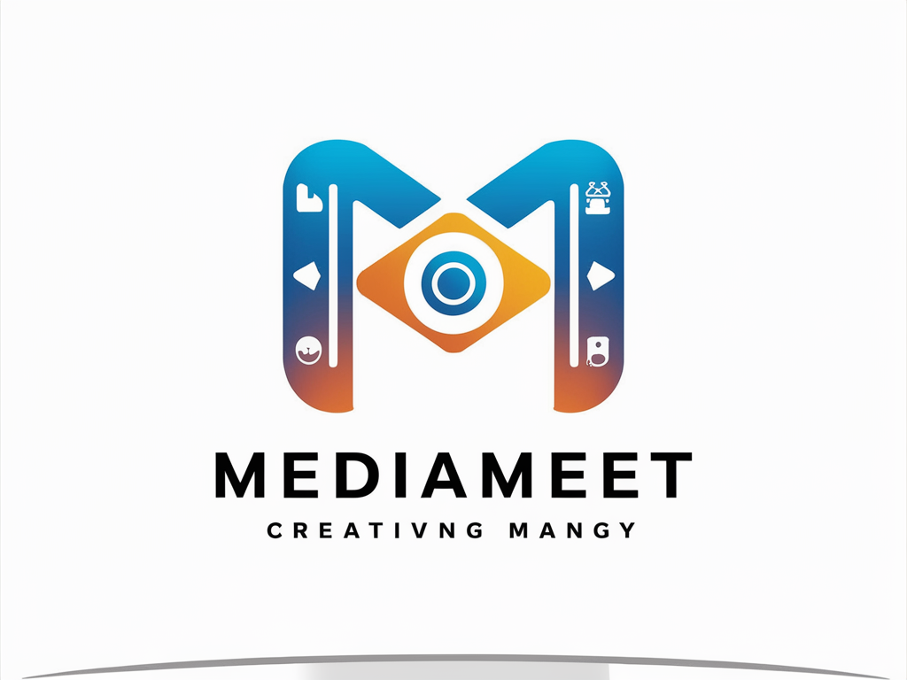 i want a logo designed for "media meet" created by AI