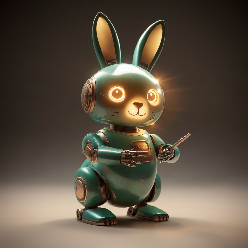 一个可爱的玉兔机器人 created by AI