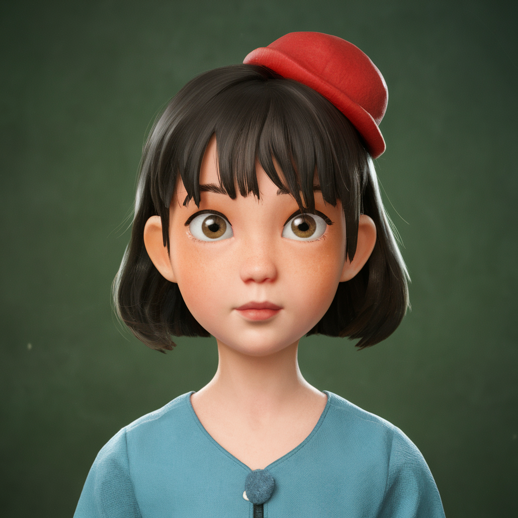 a girl in the Ghibli style created by AI