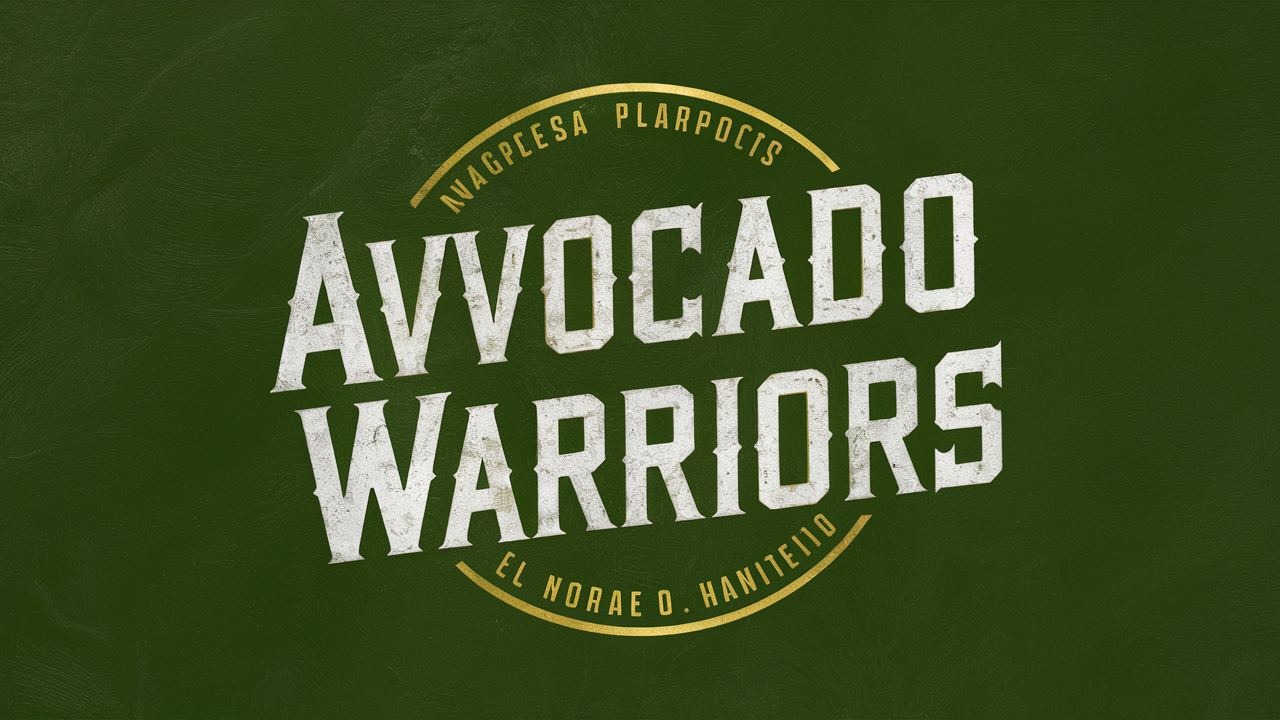 AVOCADO WARRIORS crea una imagen de el nombre de esta empresa en tonos dorados o plata created by AI