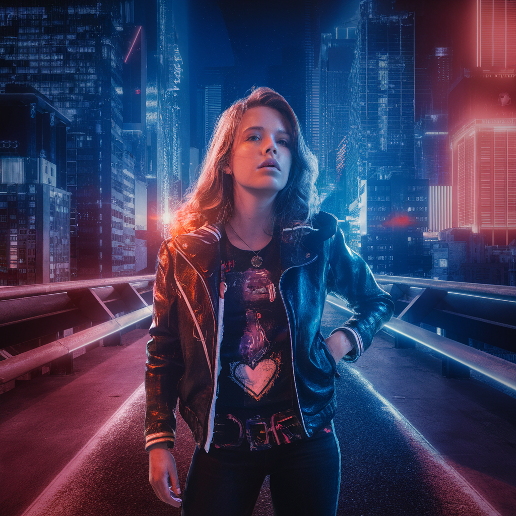 Design a music video shot list with a cyberpunk theme for the song "Love and Fire."
title:Love and Fire
 created by AI