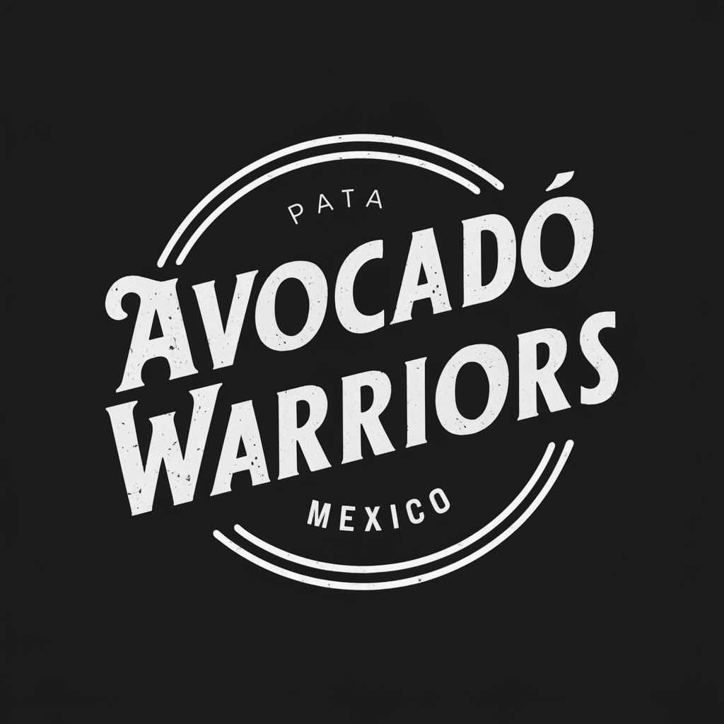 AVOCADO WARRIORS MEXICO crea una imagen de el nombre de esta empresa en tonos plata con fondo negro SOLO ESOS COLORES el cual va a servir para slogan  created by AI